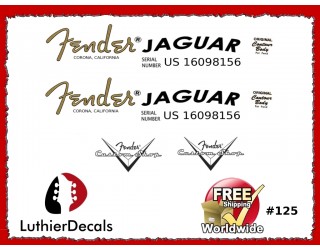 Fender Jaguar Guitar Decal #125